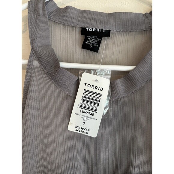 Torrid 3X Chiffon Ruffle Trim Mock Neck Open Shoulder Top Blouse Shirt Plus Size - Picture 6 of 9